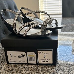 New York Transit Black and Silver Women's Heels
